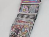 a lot of cards that are stacked on top of each other