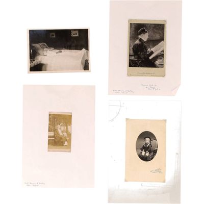 trois vieilles photographies en noir et blanc représentant un homme et une femme