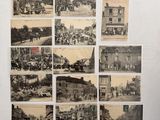 de nombreuses vieilles photos de personnes et de véhicules accrochées au mur
