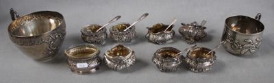 a lot of silver items that are on a table