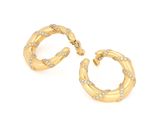pair of gold and diamond hoop earrings