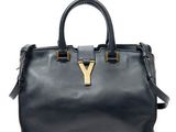 Sac Yves en cuir noir avec des finitions dorées