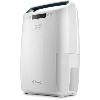 un purificateur d'air blanc posé sur une surface blanche