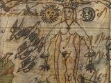 un dessin représentant un arbre sur lequel se trouve une silhouette humaine