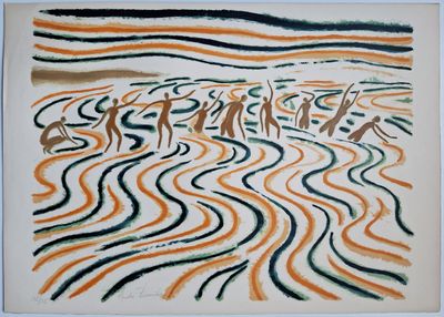 an image of a painting of a group of people in a field