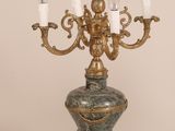 pair of antique brass and marble candelabs with candelabs