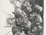 an image of a black and white drawing of a group of people
