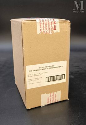 a box that is sitting on a table with a barcode on it