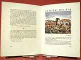 an open book with a picture of a man in a field