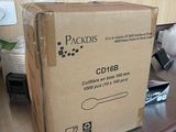 a cardboard box on a counter in a kitchen