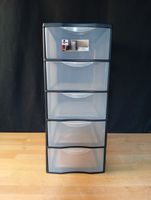 Tour de rangement en plastique noir 5 tiroirs Format A4 SUND… (photo 2)