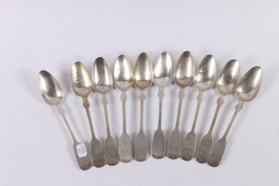 ALLEMAGNE. Ensemble de dix petites cuillères en argent 800 ‰. signées 