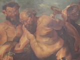 a painting of a group of naked men in a painting