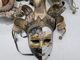 a close up of a mask on a table