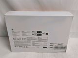 the back of a white box with a black and white label on it