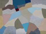 peinture abstraite représentant des formes et des couleurs variées sur un mur