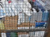 a metal cart filled with many different types of items