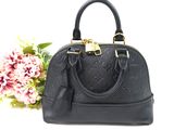 Sac à main Louis Vu Vu en cuir noir monogrammé avec finitions dorées
