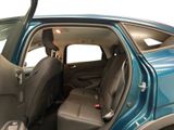 a blue car with the door open and the seats down