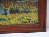 a painting on the wall of a room with a painting on it