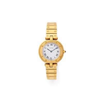 Montre-bracelet Cartier pour femme, en or 18 carats, à quartz