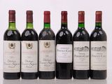 six bouteilles de vin sont alignées sur une table