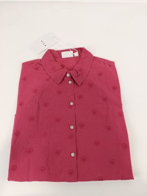 VILA CLOTHES - Chemise manches longues - Rose Anemone - Brod…