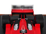 a close up of a red race car on a track