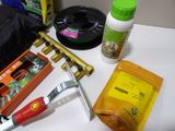 many items that are sitting on a white table