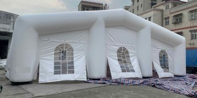 a large inflatable tent that is on the ground
