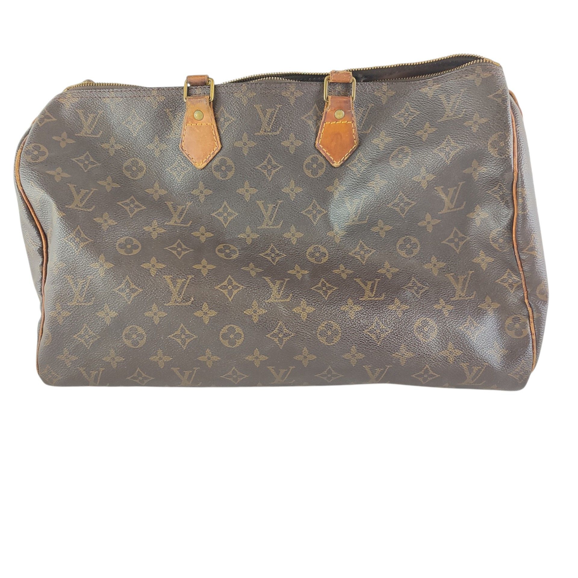 Louis VUITTON, SPEEDY 40. Sac en toile enduite monogrammée e…