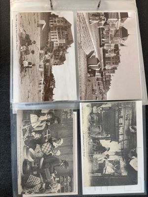 several old black and white photos of a man and a woman