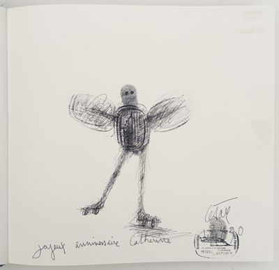 an image of a drawing of a bird on a piece of paper