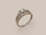 a white gold engagement ring with two diamonds