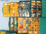many different types of screws and nuts in the box
