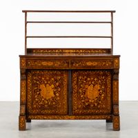 Buffet hollandais ancien, riche marqueterie florale ornée d'… (photo 2)
