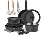 a picture of a set of pots and pans and utensils
