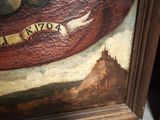 a picture of a painting of a man holding a sword