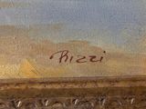 an image of a painting of a beach scene with a boat in the water