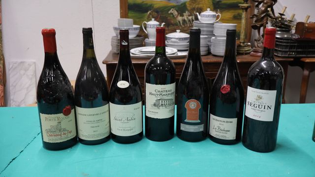 Lot comprenant 7 Magnums de vin rouge dont 1 Châteauneuf fu Pape ...