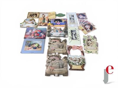 a lot of cards that are laying out on the table