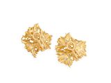 an image of a pair of gold earrings on a white background
