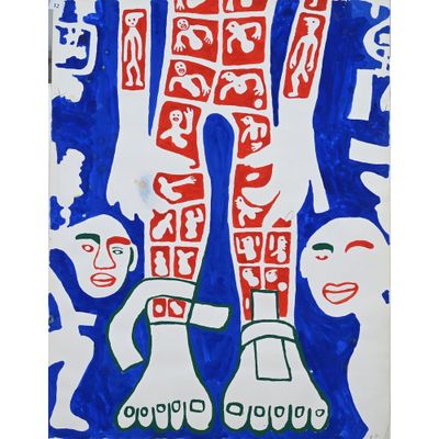 une image représentant un tableau où l'on voit un homme et une femme se tenant la main