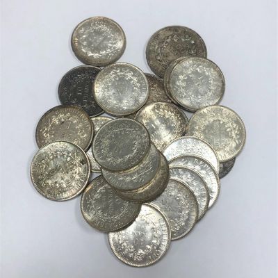 Ensemble de pièces en argent - 21 pièces de 10 Francs argent…