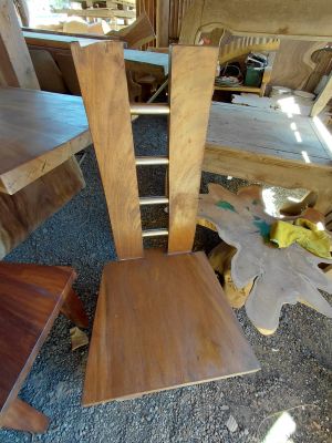 lot de 5 chaises bois massif et dossier metal 48 45 110