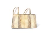 sac cabas en peau de crocodile, couleur beige