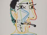 drawing of a man with a pipe in his mouth
