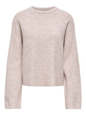 ONLY - Pull col rond femme - Taille S - Beige chiné - Maille…