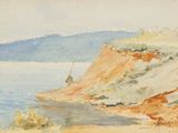an image of a watercolor painting of a boat on the water