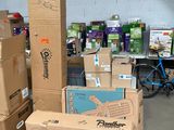 many boxes stacked on top of each other in a warehouse